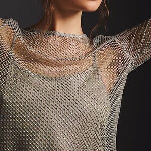 Sunday in Brooklyn Metallic Mesh Blouse